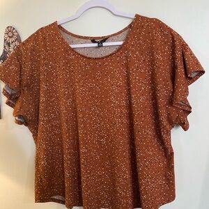 Women's Burnt Orange Polka Dot Top